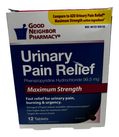 Urinary Pain Relief Phenazopyridine Hydrochloride 99.5mg Maximum Strength