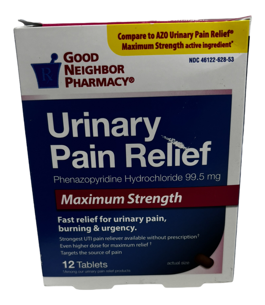 Urinary Pain Relief Phenazopyridine Hydrochloride 99.5mg Maximum Strength