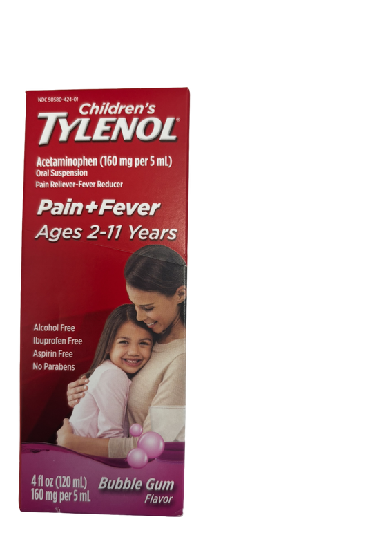 Children's Tylenol Acetaminophen Oral Suspension Pain+Fever Ages 2-11   4 fl oz [120mL] 160mg per 5 mL