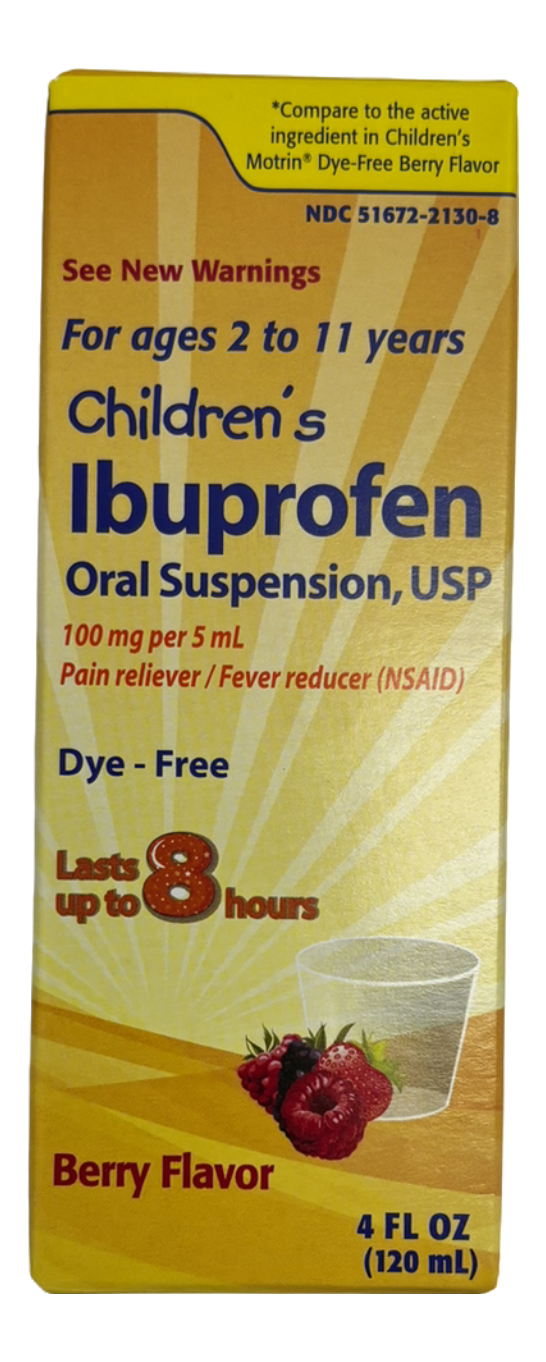 Children's Ibuprofen Oral Suspension, USP 100mg per 5 mL pain reliever/ fever reducer NSAID)