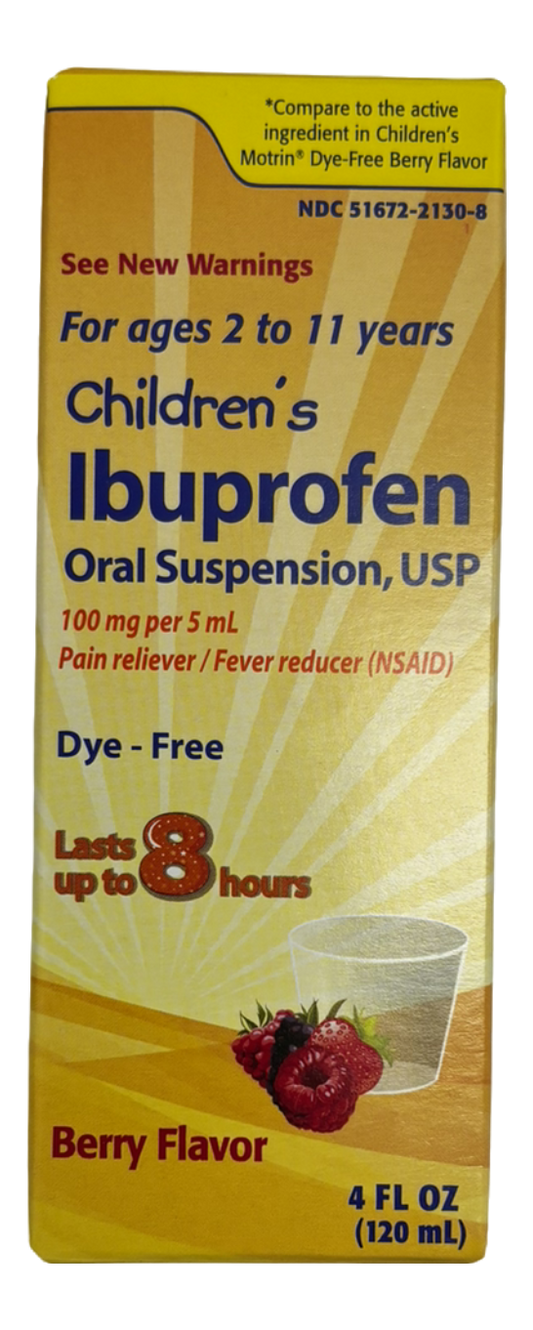 Children's Ibuprofen Oral Suspension, USP 100mg per 5 mL pain reliever/ fever reducer NSAID)